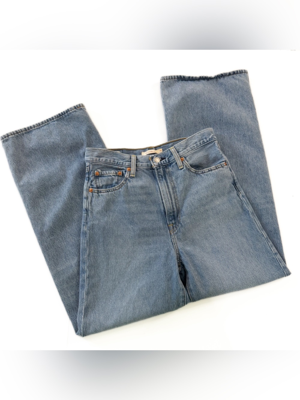 Levi’s Premium Jeans Womens 28 Ribcage Wide Leg Far and Wide Wash - Picture 2 of 12